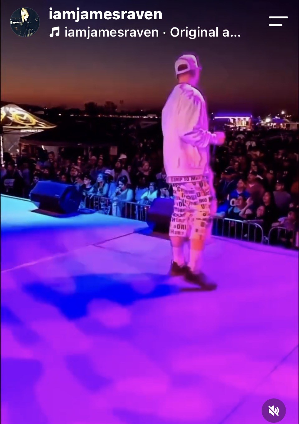 James Raven performing live on stage